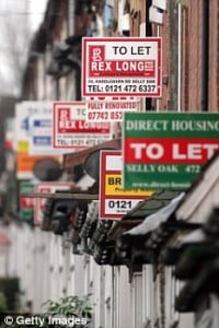 Row of buy to let signs