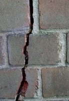 subsidence crack in brick wall