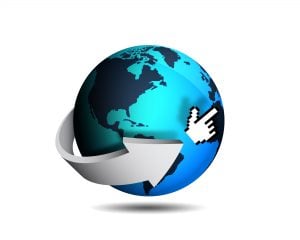 Globe representing internet search