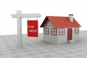 Buy To Let house with rent sign outside
