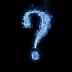 Blue smoky question mark symbolizing confusion over gas boilers versus heat pumps
