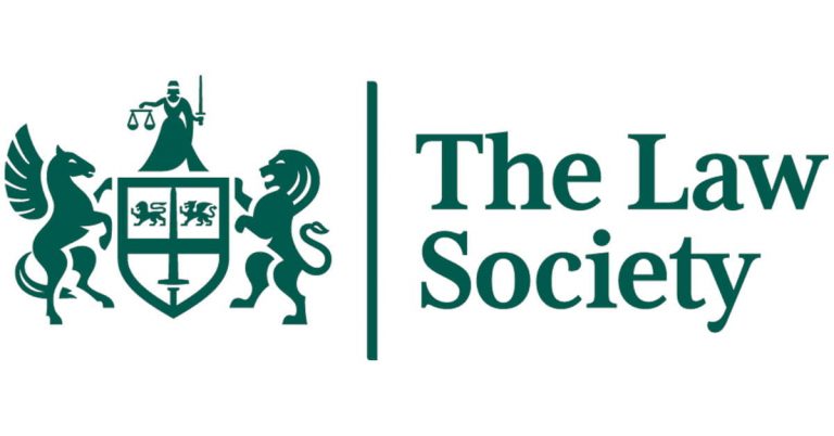 The Law Society logo representing its call for more funding to prevent tenant evictions.