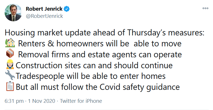 Jenrick confirms Housing Market will stay open