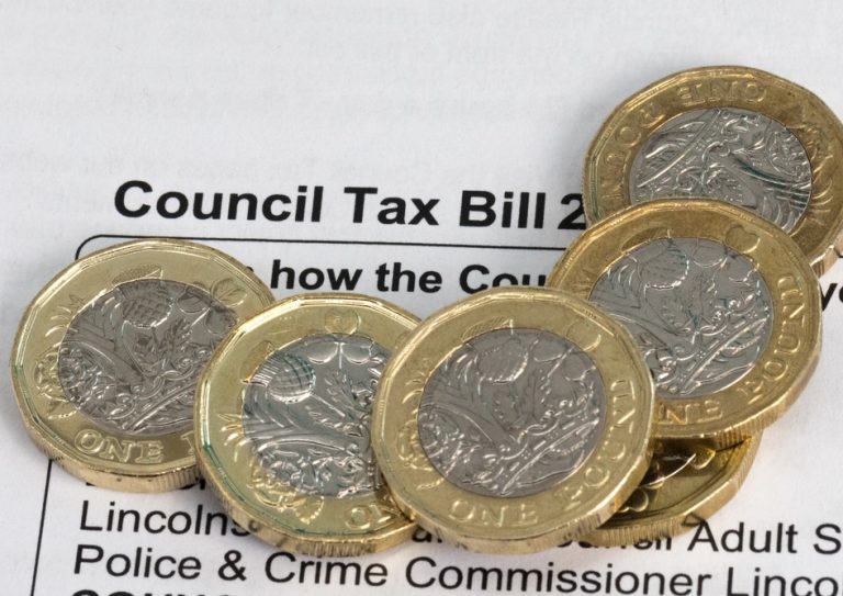 council tax bill with coins tenant property118.com
