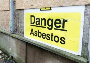 sign warning of potential asbestos landlords property118.com
