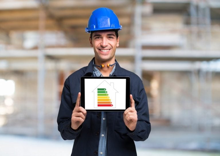 workman improve epc in a rented home holding a display property118.com