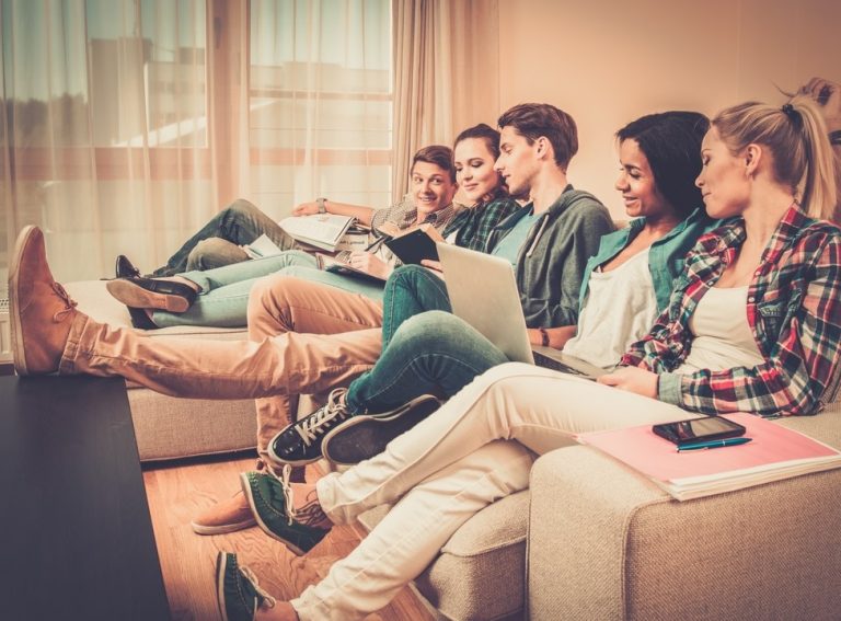 students laughing in student accommodation property118.com