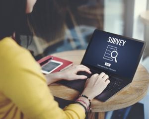 Tenant completing a survey about rented property property118.com