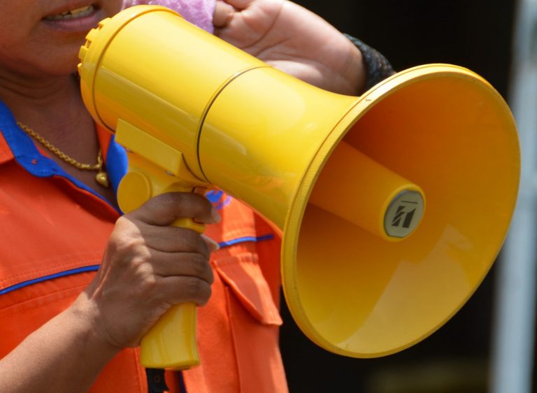 pic of loud hailer for a landlord's voice property118.com