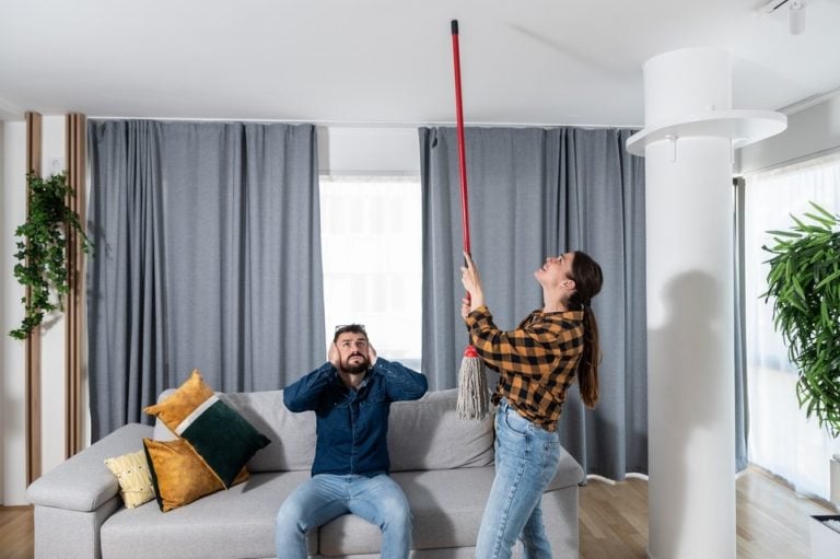 Woman with noisy tenant neighbour landlord issues property118.com