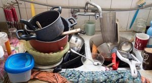 Pic of dirty washing up tenant landlord repairs property118.com