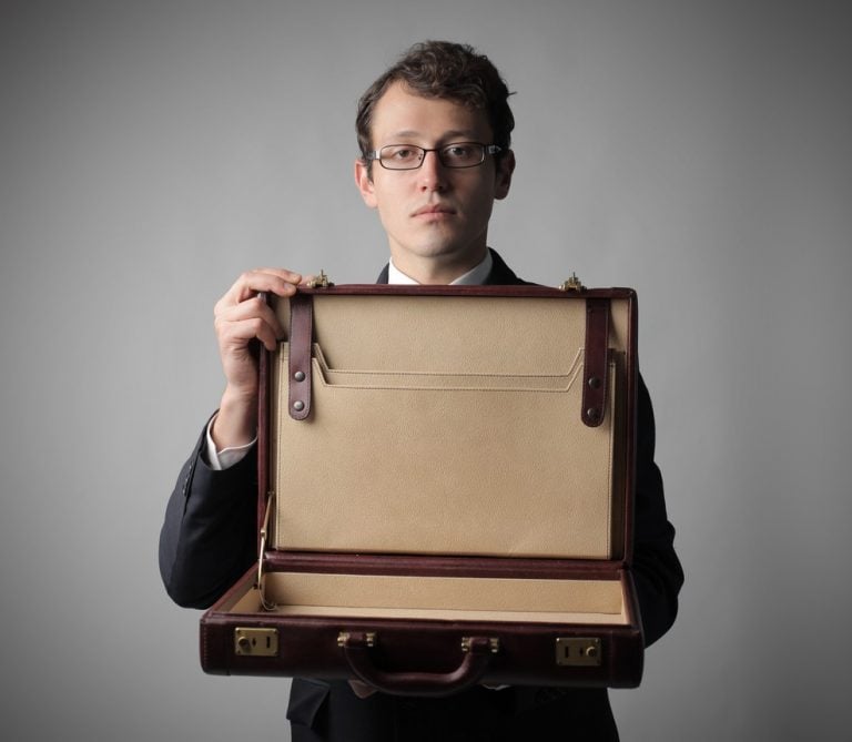 Man with empty briefcase chancellor gives nothing to landlords or PRS.