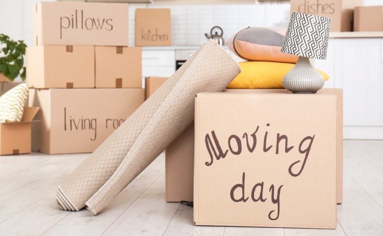 Pic of tenant's moving boxes eviction s8 landlord property118