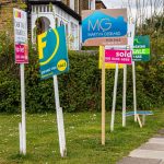 Pic of for sale boards as landlords sell up and leave the prs property118