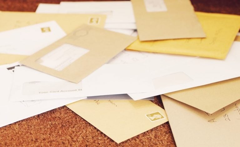 pic of pile of unopened letters at a former tenant's home property118