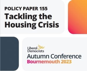 Lib Dems front page of their Tackling the Housing Crisis which will see rent controls, section 21 banned and landlord licences.