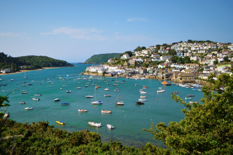 A view of the town Salcombe in Devon