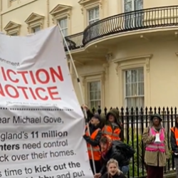 Protestors gather outside Michael Gove’s home to demand an end to Section 21