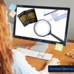 Fraud checks on passports and documents displayed on a computer screen during tenant screening