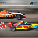 Racing cars illustrating rent prices accelerating faster than wage growth