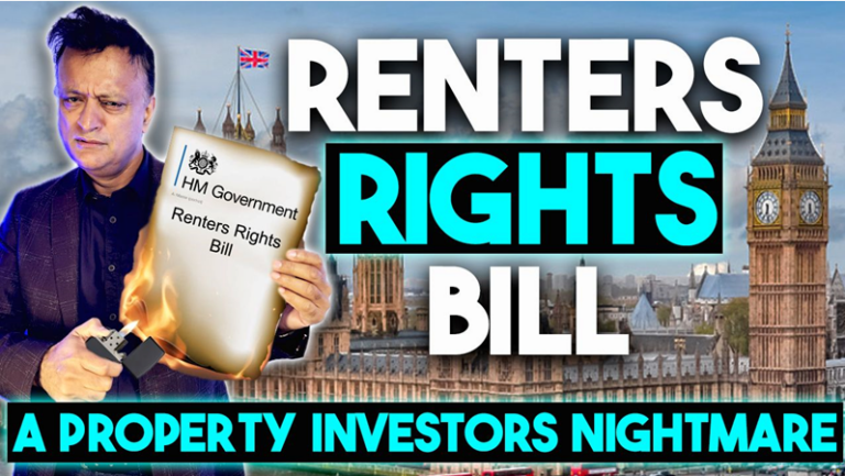 Man burning a Renters Rights Bill document against the backdrop of Parliament, highlighting landlord concerns