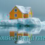 Bright yellow house on icy landscape symbolizing frozen housing benefit rates