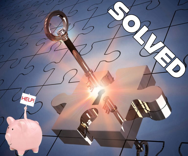 Key unlocking a puzzle piece symbolising financial solutions for landlords and tenants