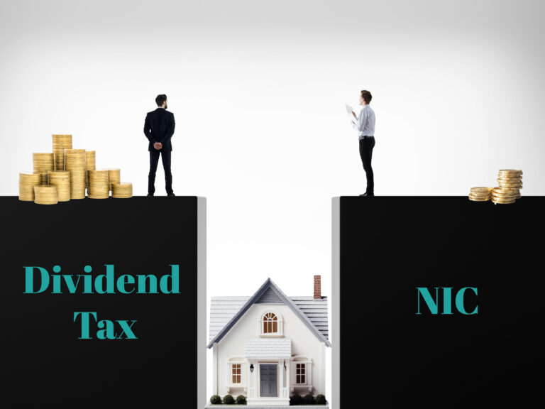 Visual comparison of dividend tax and National Insurance inequality affecting landlords.