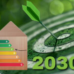 Green energy efficiency target for rental homes by 2030 with EPC C rating goal.