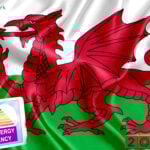 Welsh flag with energy efficiency icon and 2025 date highlighting funding exclusion for landlords.