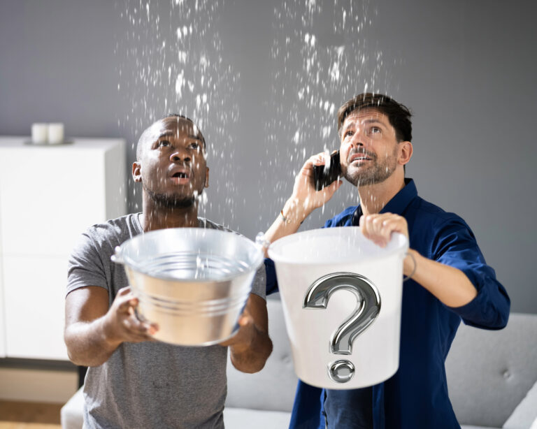 Tenants catch ceiling leak with buckets while calling insurer after block insurance voided