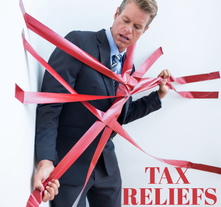 Businessman tangled in red tape symbolising tax burdens on UK landlords