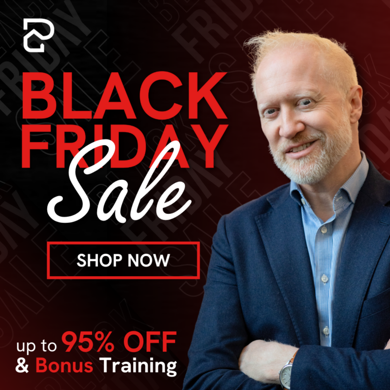Black Friday sale promotion for property investing training with up to 95% off and bonus content.
