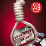 House caught in a financial noose symbolising landlords’ tax and regulatory pressures in the UK rental market