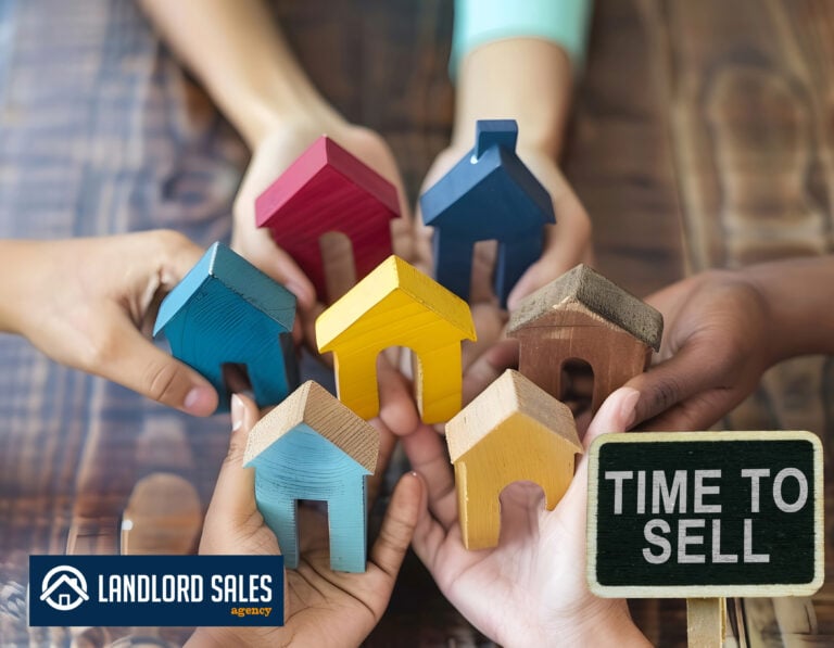 Hands holding colorful miniature houses symbolizing property sales and investment opportunities.
