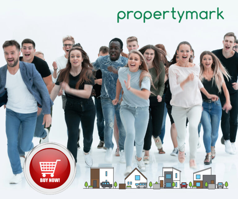 Group of excited homebuyers rushing forward to secure property before stamp duty changes