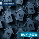 Illustration of houses with Landlord Sales Agency branding promoting property investment opportunities