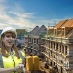 Angela Rayner on construction site promoting new housing and planning reforms