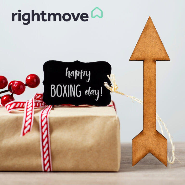 Gift with Boxing Day tag and Rightmove branding highlighting property market activity.