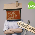 House-shaped box with “For Sale” sign and “Changes Ahead” sign highlighting landlord property market challenges