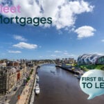 View of Newcastle Quayside with Fleet Mortgages branding promoting first-time buy-to-let investment.