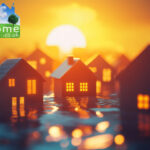 Houses at sunset symbolising shifting trends in the UK housing market