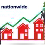 Rising UK house prices in 2024 shown with Nationwide growth chart