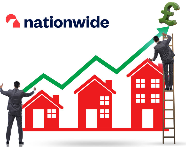 Rising UK house prices in 2024 shown with Nationwide growth chart
