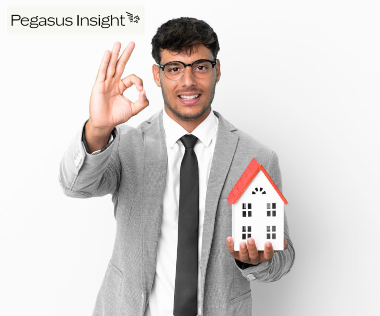 Confident landlord holding house model, symbolizing optimism in rental market despite new legislation.