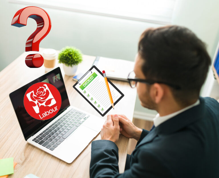 Man preparing checklist of questions for Labour MP on landlord and housing policies