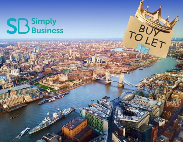 London skyline with Tower Bridge and Buy to Let crown graphic highlighting landlord market trends