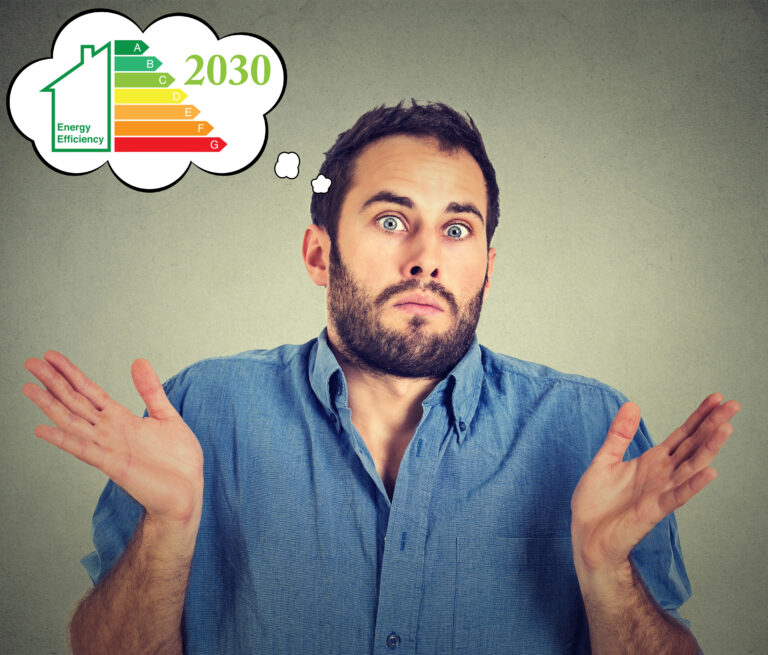 Confused landlord thinking about 2030 EPC energy efficiency requirements