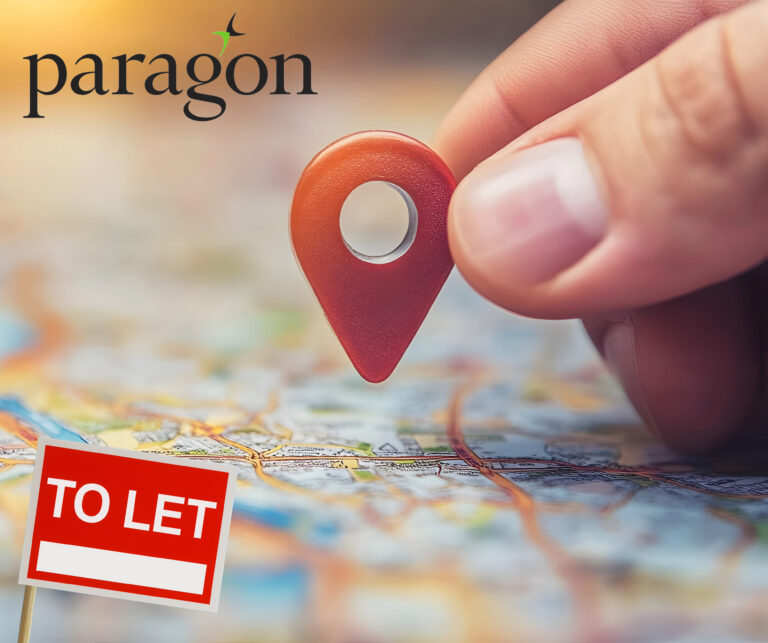 Red location pin and "To Let" sign highlighting UK buy to let investment hotspots.