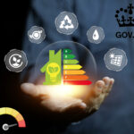 EPC energy efficiency rating with UK government consultation icons on sustainability and renewable energy